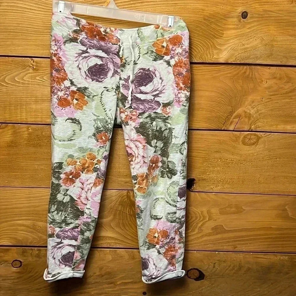 WOMENS SATURDAY SUNDAY LEGGINGS BY ANTHROPOLOGY XS‎ FLORAL BOHO COTTAGECORE - Picture 1 of 8